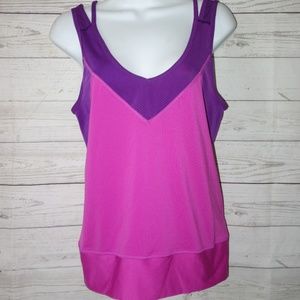 LUCY YOGA WORKOUT TOP WOMEN XS TECH STRAPPY‎ PURPLE